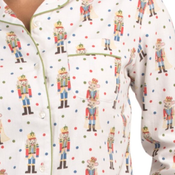 CRAFTED BY MAHOGANY Flannel Nutcracker Pajama Top And Pants Set - Picture 3 of 3